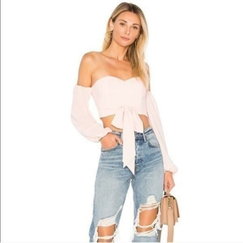 Revolve By the Way Maya Off-the-Shoulder Blouse - Pink Gingham - XXS - Picture 9 of 9